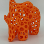 Voronoi Elephant in Orange PLA - Anycubic Mega X Test Print